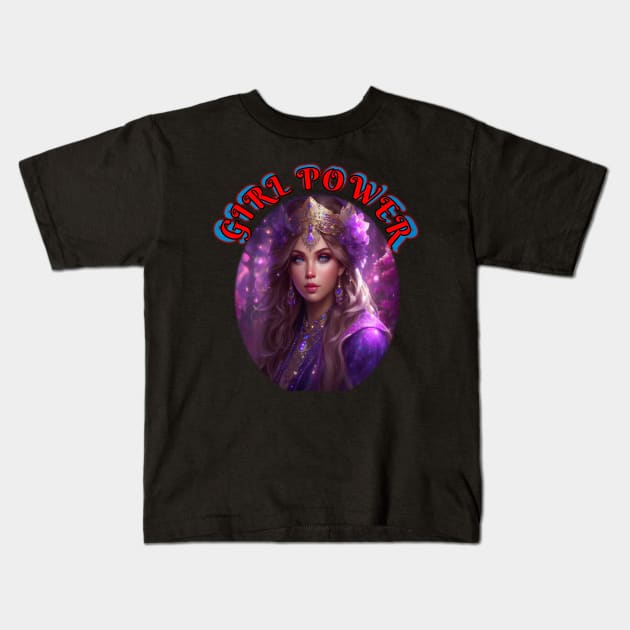 Girl,power, purple pirate wench Kids T-Shirt by sailorsam1805